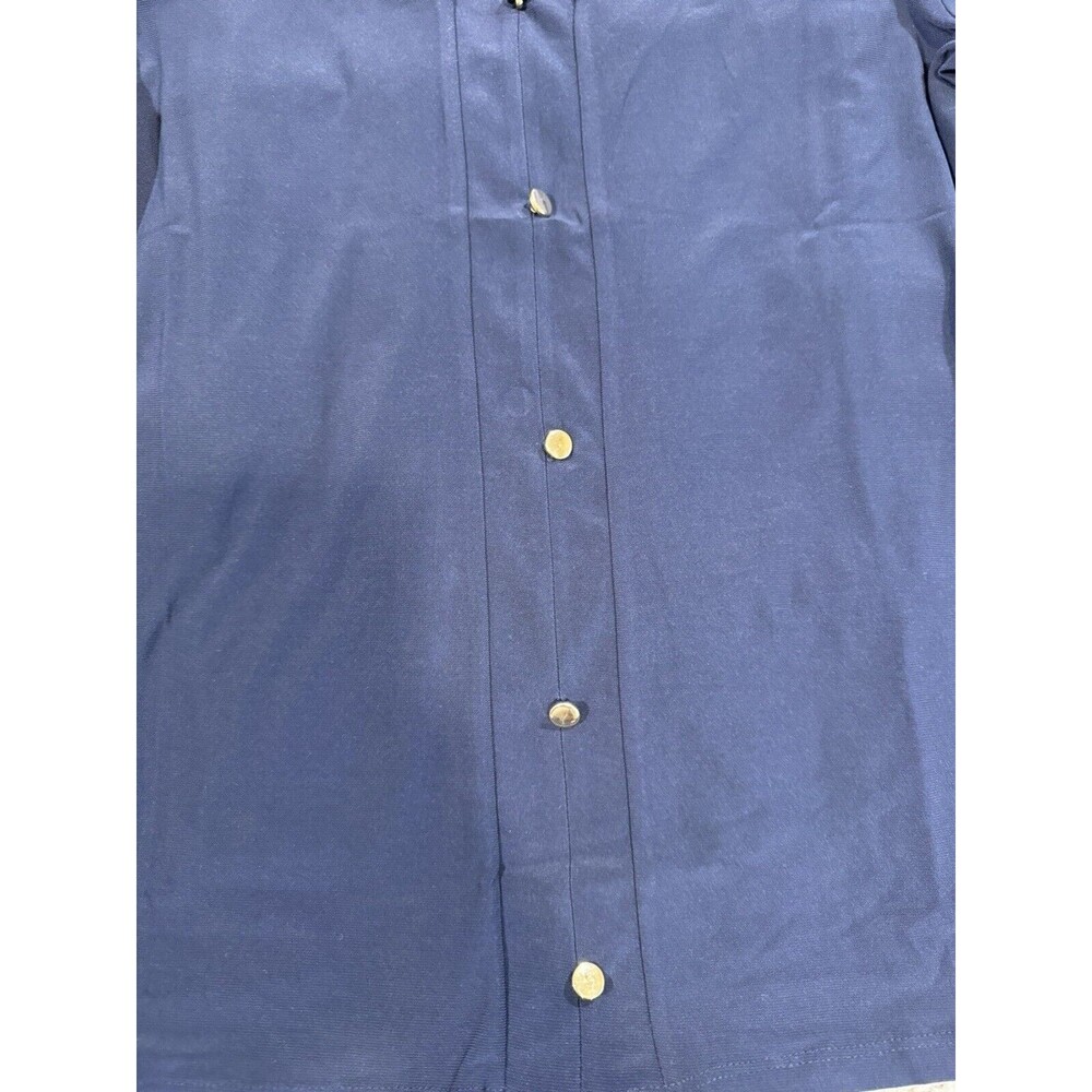 Adele & May navy blouse with sheer shoulders casual office Size Small - Picture 8 of 14